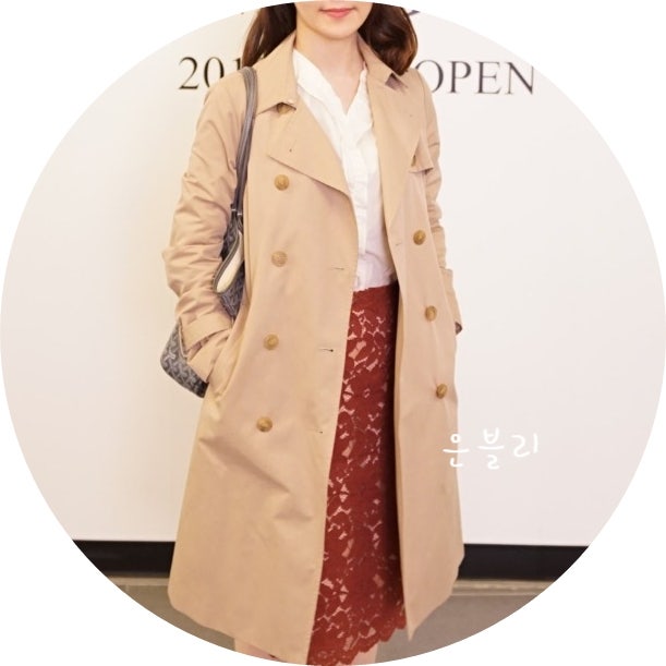 [가을 데일리룩/출근룩] 씨씨콜렉트 트렌치코트&블라우스, 라인에디션 레이스 스커트, 고야....