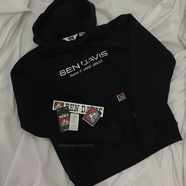 [BEN DAVIS] 벤데이비스 후드티 블랙 후기 BARLOGO EMB