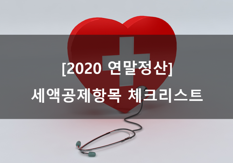  [2020 연말정산] 세액공제항목 체크하기