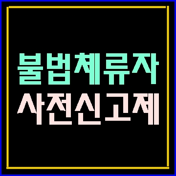  불법체류외국인 사전신고제 시행이 이미 시작되었습니다.