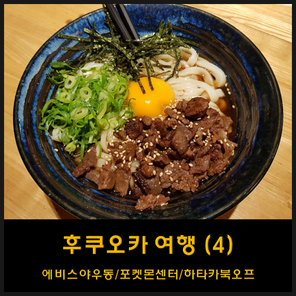  이시국에 가는 후쿠오카 자유 여행 -4 (에비스야 갈비붓카케 우동/포켓몬센터/하카타 북오프)