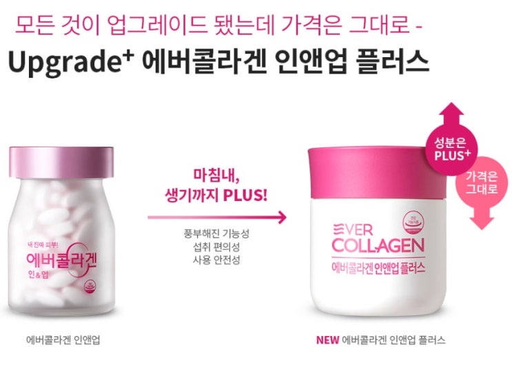  에버콜라겐 굿즈 핑크박스 에버콜라겐 인앤업 플러스 건강 피부 동시에!