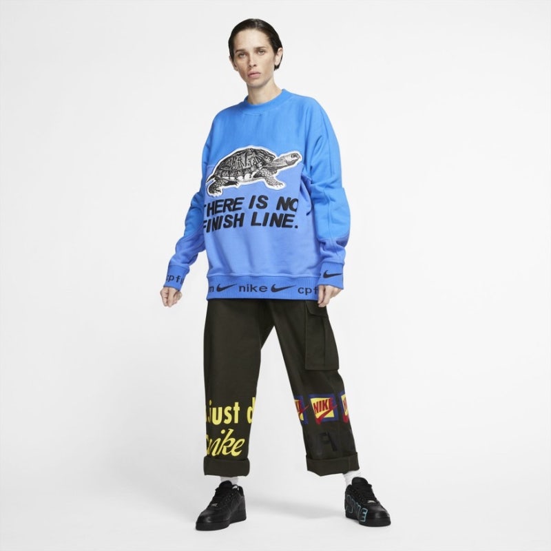 Nike x cactus plant flea market fleece crewneck blue sale