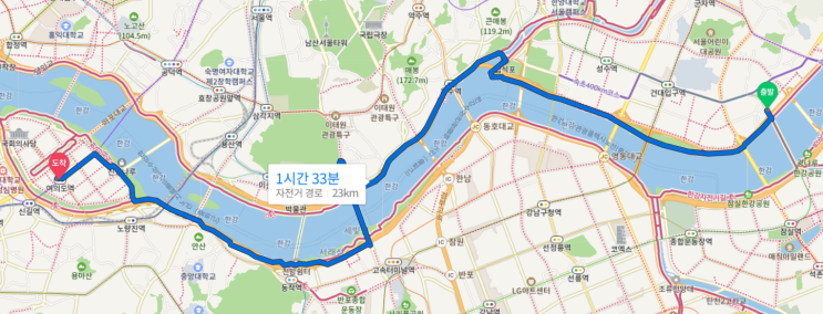  서울시 자전거 따릉이로 여의도 출퇴근하기