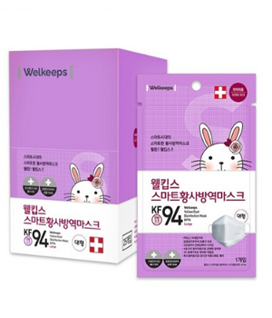  웰킵스 스마트 황사 미세 방역마스크 대형 KF94