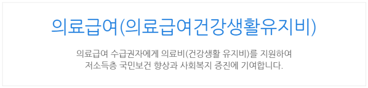  [아이사랑포털] 의료급여(의료급여건강생활유지비)