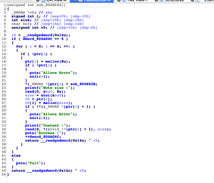  pwnable.tw HACKNOTE