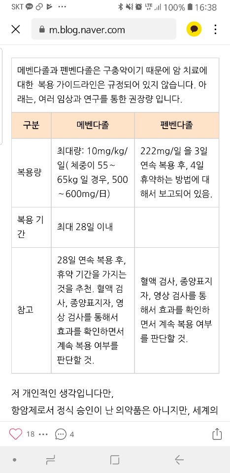  메벤다졸과 펜벤다졸 복용법 차이점/ 구충제별 기전표/구충제종류/조 티펜스 프로토콜