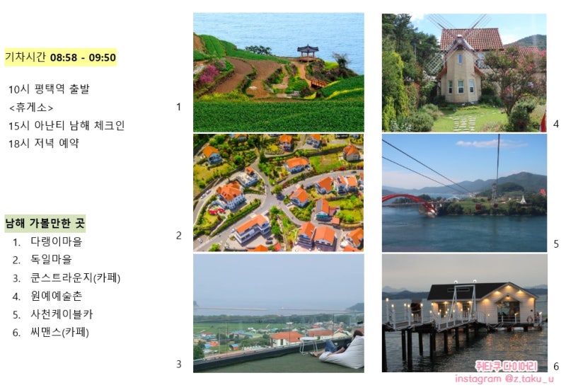 남해 여행 지도 여행 코스 짜는 중 : 네이버 블로그
