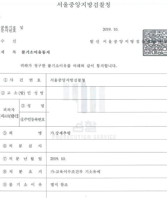  지하철 성추행 기소유예 처분 사례