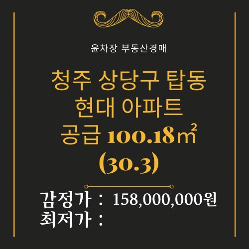  충북경매/청주아파트경매/청주부동산경매/청주법원경매/청주탑동아파트/탑동현대아파트/충북 청주시 상당구 탑동 현대아파트 경매 공급100.18(30)---최저가 80,896,000원