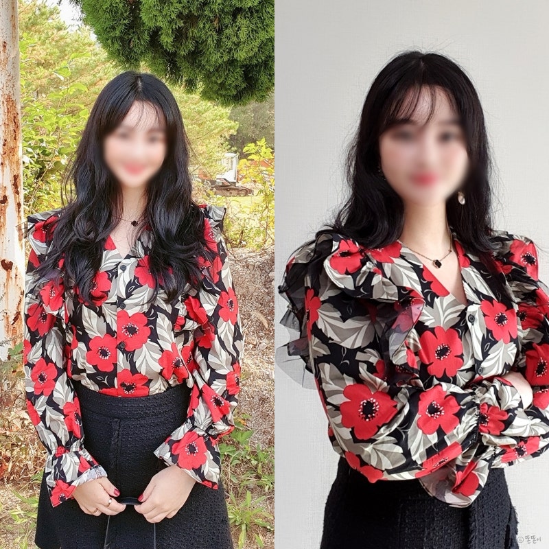 비바루비 30대여성쇼핑몰 여자꽃무늬블라우스