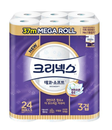  쿠팡로켓배송   크리넥스데코앤소프트  화장지 37m   [18,900원]