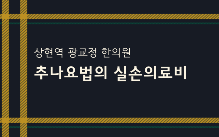  [상현역 광교정한의원] 추나요법 실비(실손의료비)