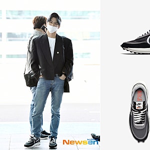 나이키 사카이 블랙 연예인 코디 살펴보기 펜타곤 홍석 운동화
