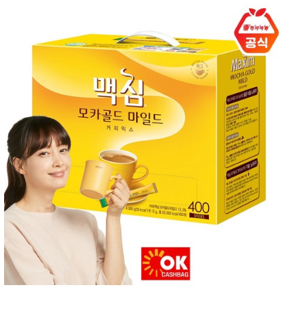 쿠팡로켓배송   맥심 모카골드 마일드 커피믹스 400T +랜덤증정품   [42,900원]