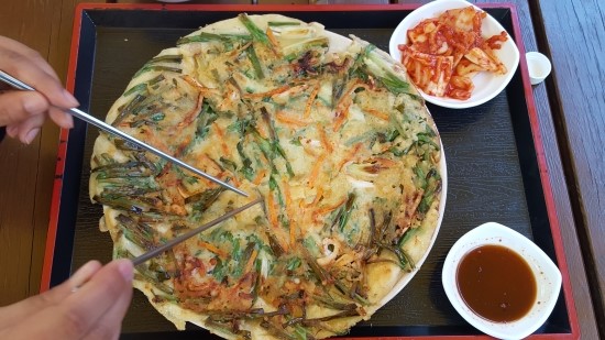 설악산 비선대 만남의광장의 파전 설악산 비선대 만남의광장의 파전