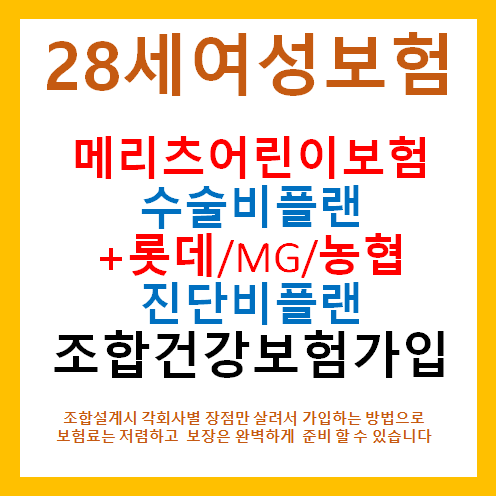  11월보험 28세여성 메리츠내맘같은어린이+롯데도담도담어린이 조합설계(작성중