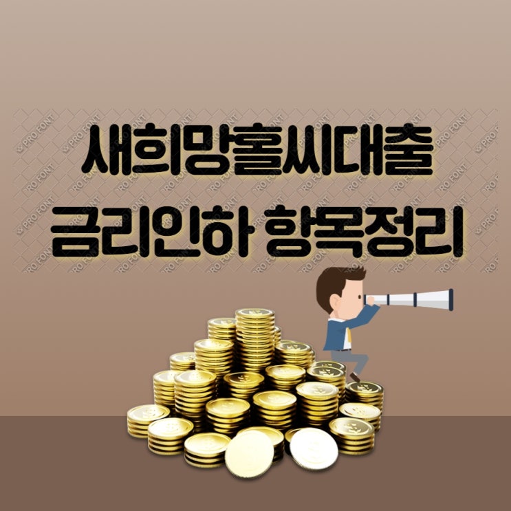  은행 정부지원상품 새희망홀씨대출 금리인하 항목들 뭐가 있을까?