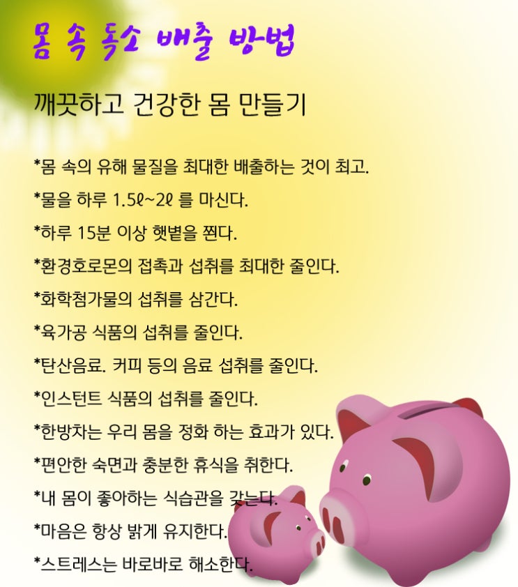  몸 속 독소 배출하는 방법