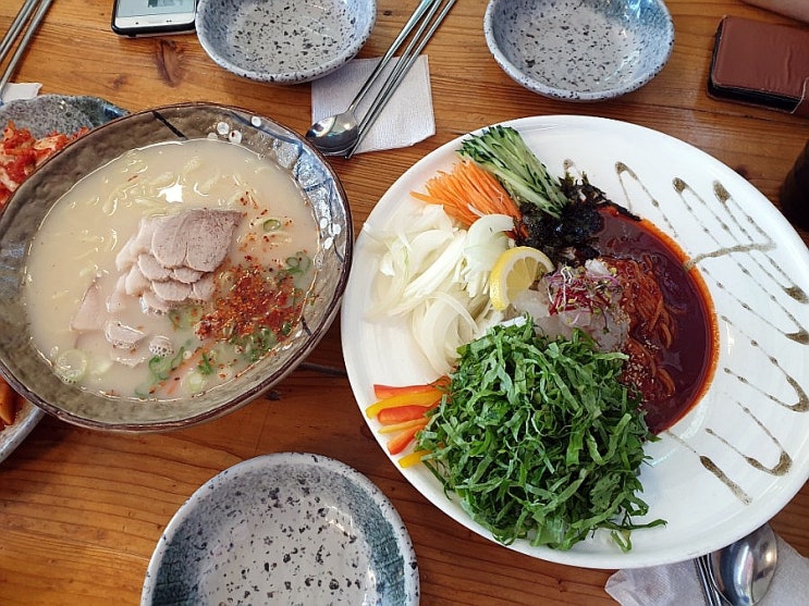  국수바다 중문맛집. 고기국수 & 회국수