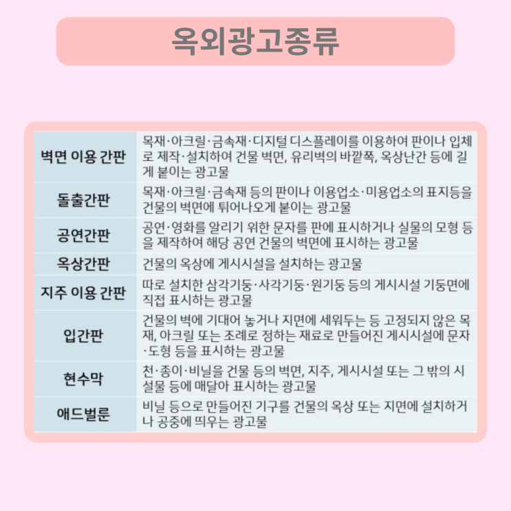  옥외광고종류 달인되기!