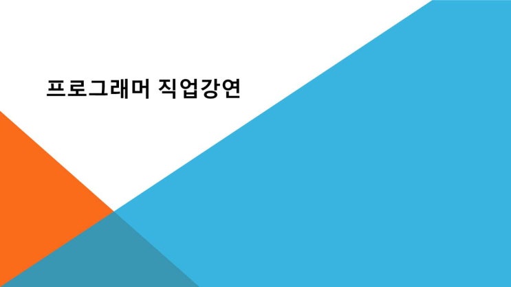  프로그래머 직업인 멘토 특강! - 개발자란 무엇일까?