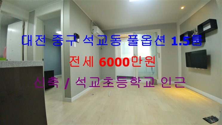  대전 중구 석교동 석교초 인근에 있는 신축 !! 구조 이쁘게 나온 풀옵션 1.5룸 (투룸식 원룸, 미니 투룸) 완전 저렴한 전세 매물입니다 ^^