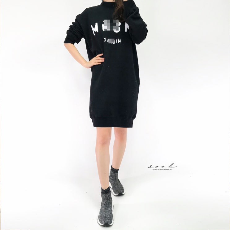  [빠른 배송] MGSM sweatshirt 기모 맨투맨 원피스로 따듯하게