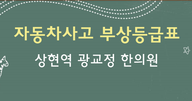  [상현역 광교정 한의원] 자동차사고 부상등급표(교통사고 상해등급표)