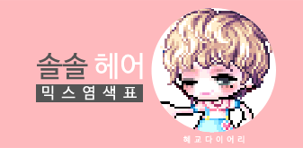  [KMS 캐시] 메이플스토리 솔솔 헤어 여자 믹스염색표(믹염)_ 2019 Ver.