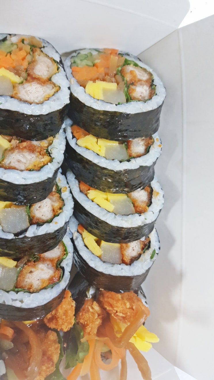  원종동돈까스 원종 사거리 통 등심 돈까스와 듬뿍 김밥 배달 후기