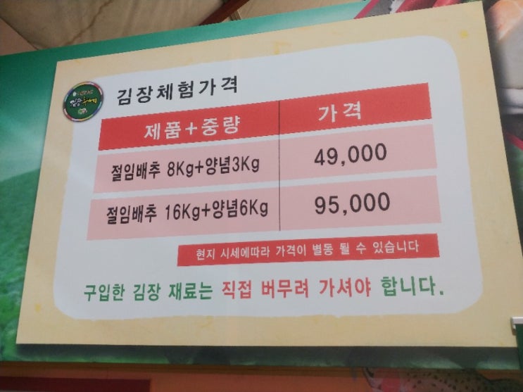  평창 고랭지 김장축제에서 김장김치 담그기