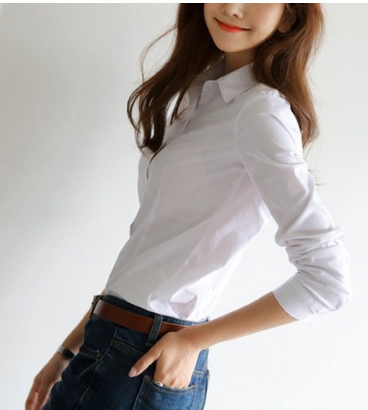  캣츠로맨스 여성용 면스판 라인 긴팔 셔츠