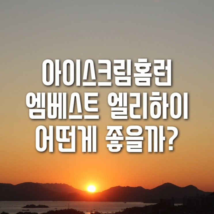  아이스크림홈런과 엘리하이 가격비교 실제사용 후기