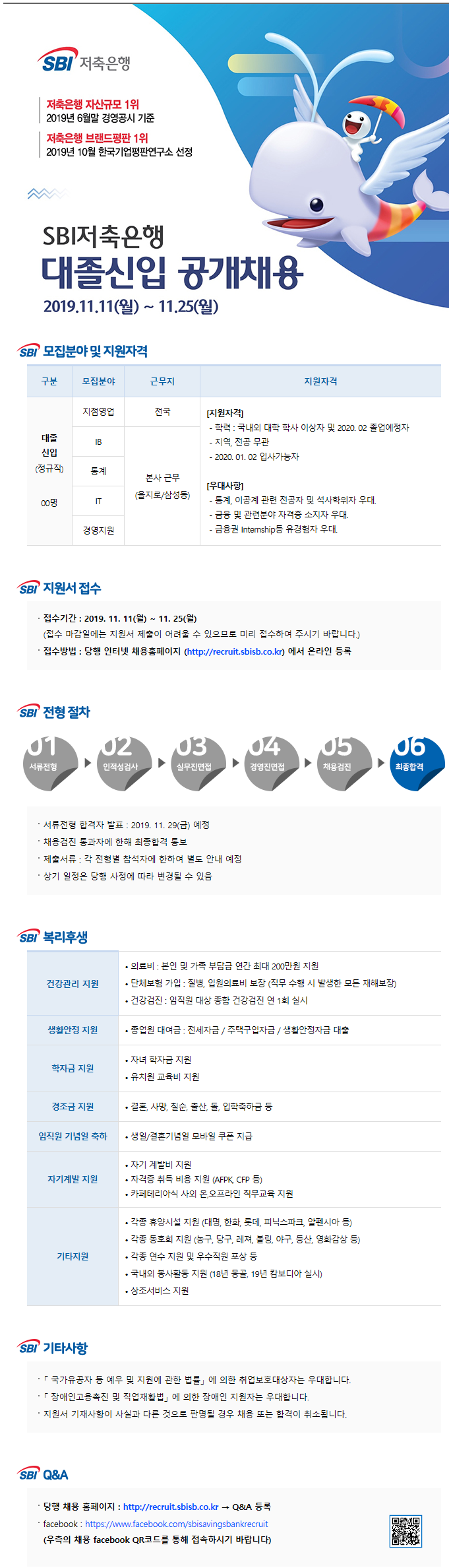  [채용][SBI저축은행] 대졸신입 공개채용