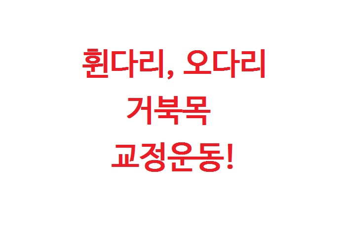  휜 다리, 오다리, 거북목 등 나쁜 자세로 인한 증상들 "운동으로 교정하기"