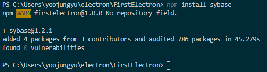 Electron - (8) Node.js SYBASE 연동하기