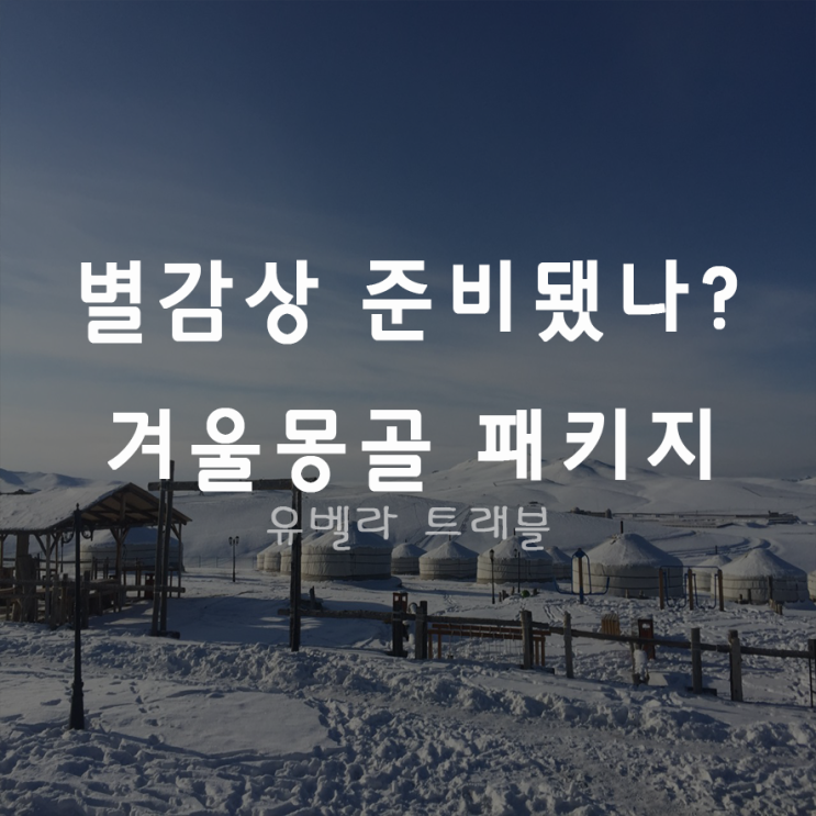 [부산출발] 몽골 동계 3박4일 4박5일 패캐지 여행 에어부산
