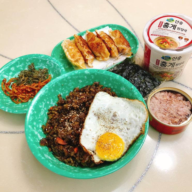  [개념만두 개념볶음밥 후기]고기듬뿍짜장맛/댄싱살사맛/냉동볶음밥 추천/냉동만두 추천/옥토끼프로젝트/분식그릇/신송홍게된장국/동원참치/고잉메리