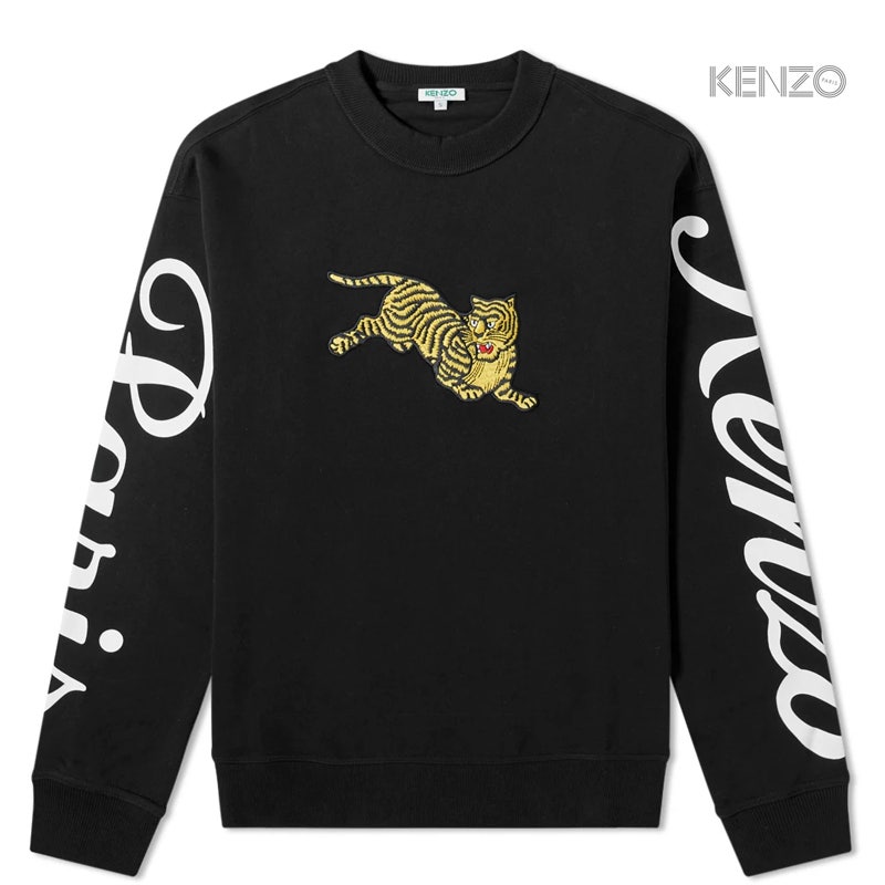 겐조 JUMPING 타이거 크루 맨투맨 BLK