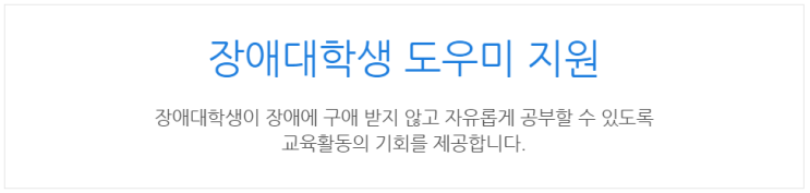  [아이사랑포털] 장애대학생 도우미 지원