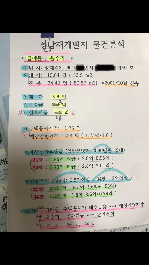  [초급매물,초소액투자,재개발]성남 상대원3동(재개발지)빌라 매매