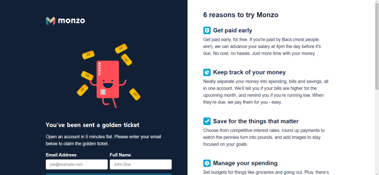  영국 몬조뱅크(Monzo), 은행 계좌 열기