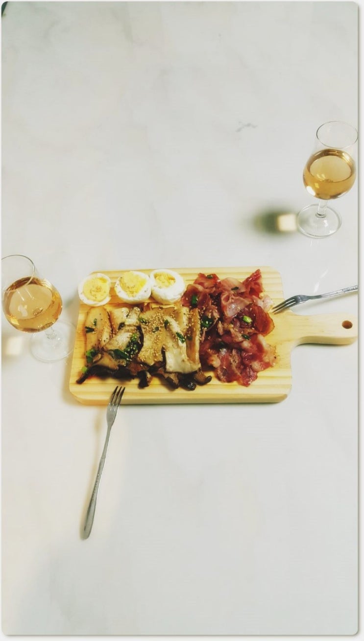  베이컨,송이버섯 찰떡 궁합이에요