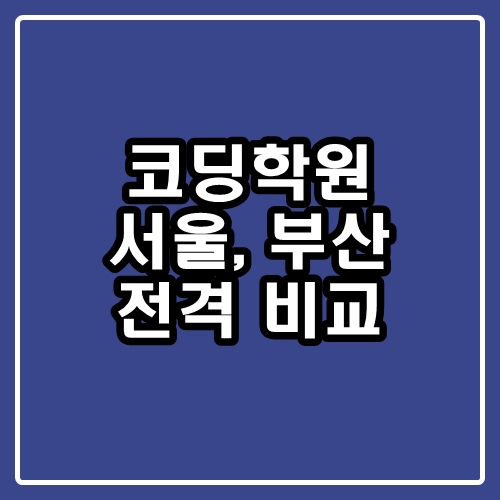  서울, 부산 코딩학원 비교 해봤습니다