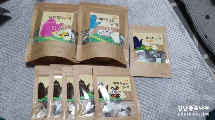  레몬밤 페퍼민트 보이차 티백 간단하게 내돈내산