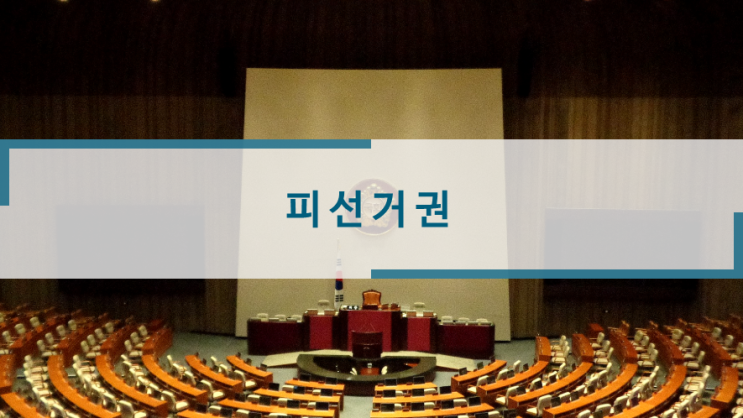  피선거권 : 선거에 출마할 수 있는 자격