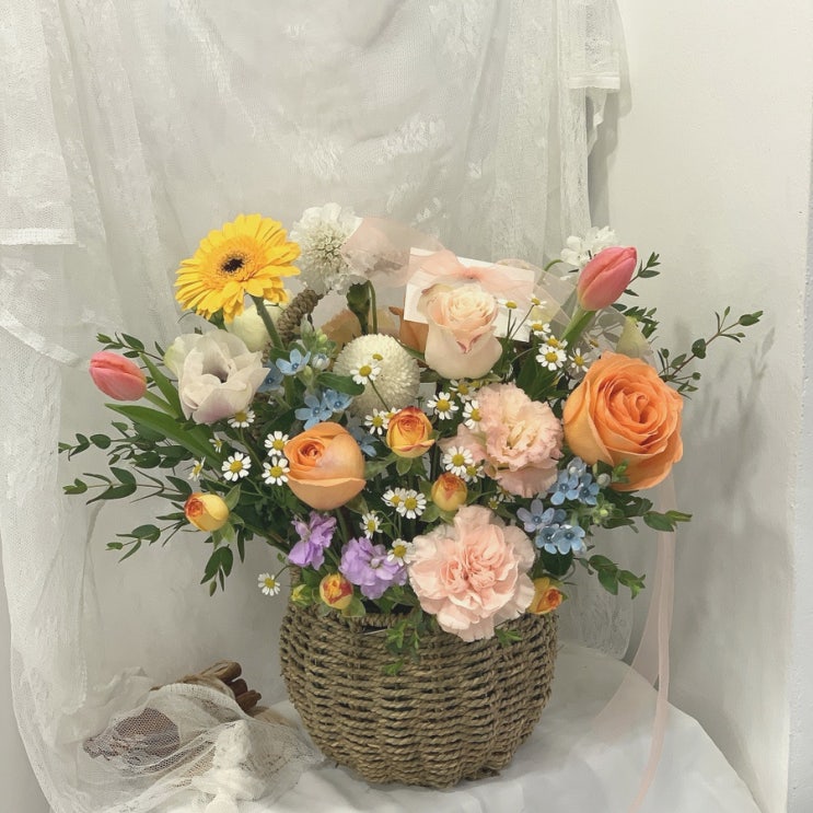  안중꽃집 이솝플라워 예쁜 꽃바구니
