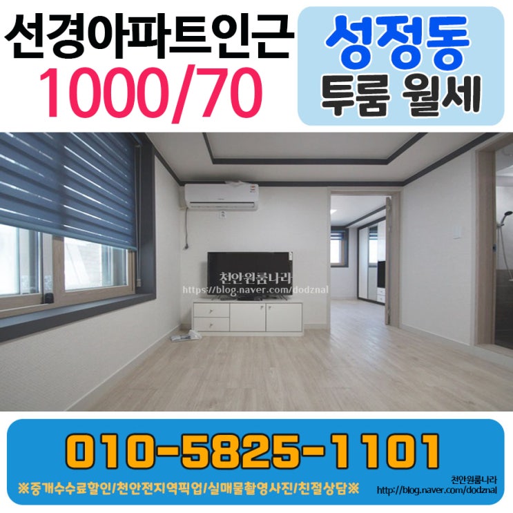  천안 성정동 투룸 단기계약도 가능한 신축투룸